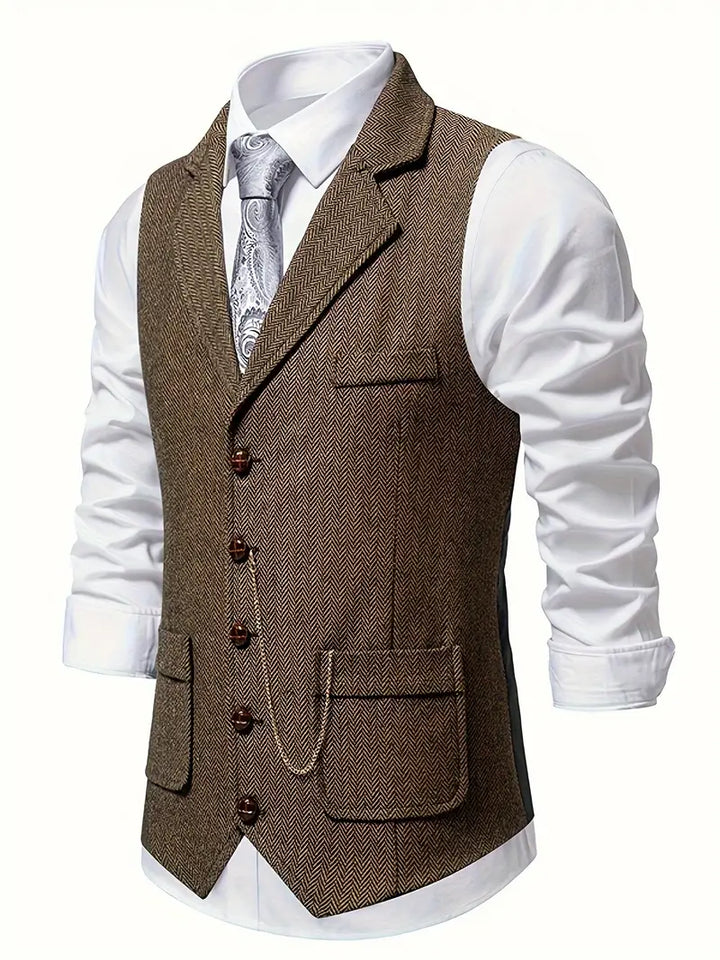 Elegant Men's Vest - Tailored Fit for Business and Casual Wear