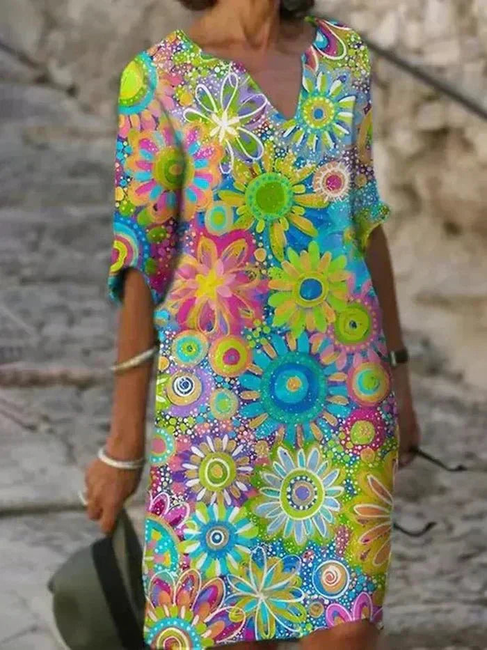 Vibrant Floral Women Maxi Dress