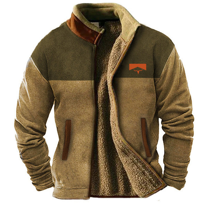 Elegant Men's Fleece Jacket with Thermal Lining - Warm Winter Jacket