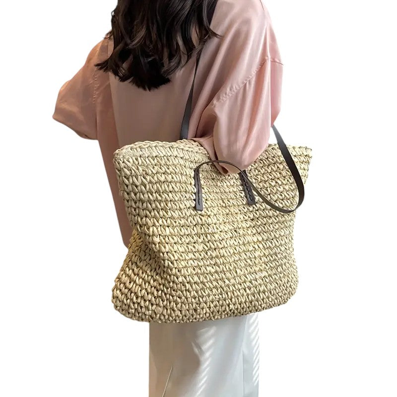 Spacious Textured Women's Beach Tote Bag