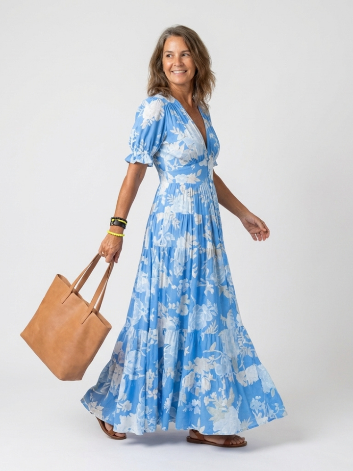 Lightweight Feminine Women's Floral Midi Dress