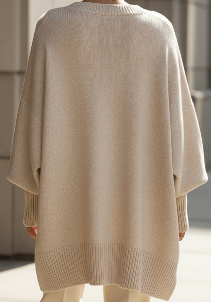Women's Oversized Wool and Cashmere Sweater - Warm Winter Knit Pullover