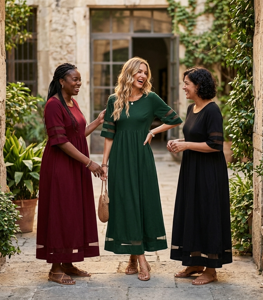 Flattering Tummy-Smoothing Women's Midi Dress