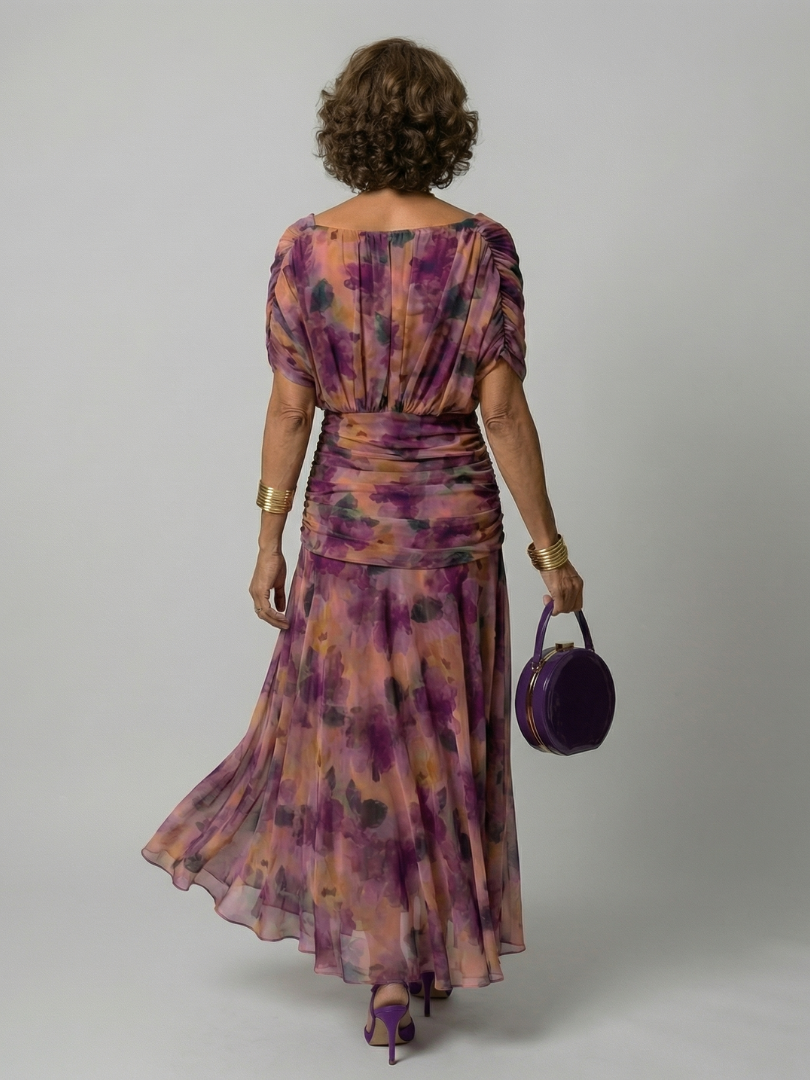 Elegant Lightweight Women's Off-Shoulder Flow Midi Dress