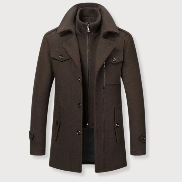 Elegant Men's Wool Coat for Fall & Winter