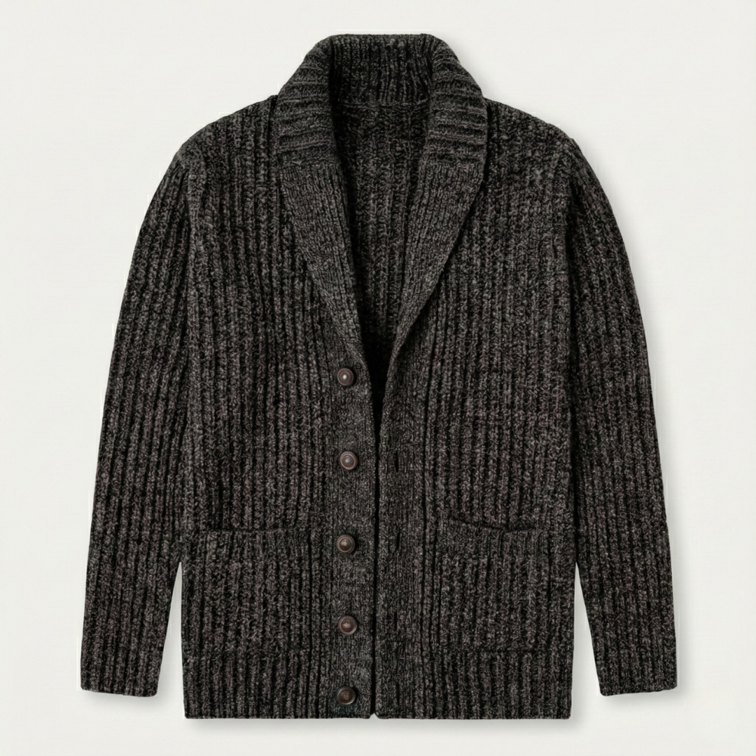 Warm Chunky Knit Men's Shawl Collar Cardigan