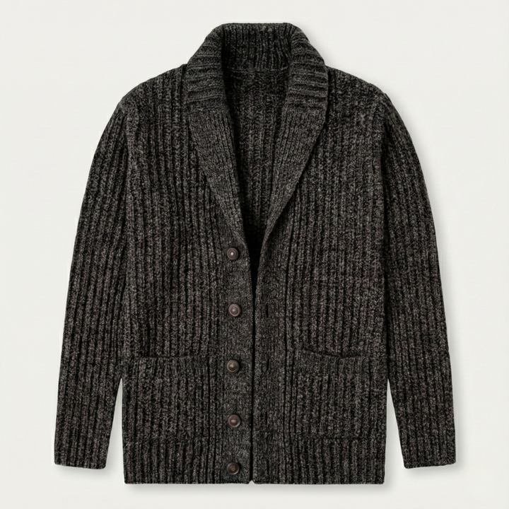 Warm Chunky Knit Men's Shawl Collar Cardigan
