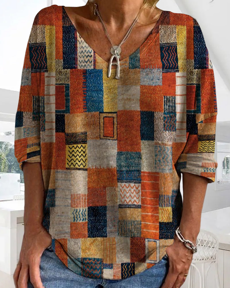 Women's Plaid Top with Loose Fit - Breathable and Versatile