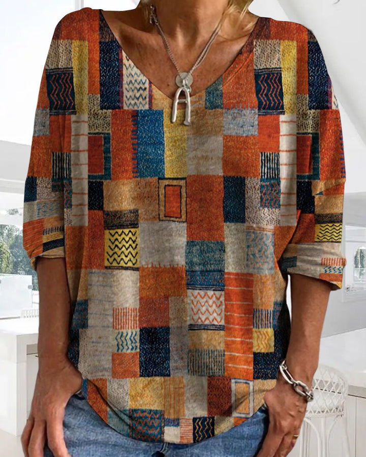 Women's Plaid Top with Loose Fit - Breathable and Versatile