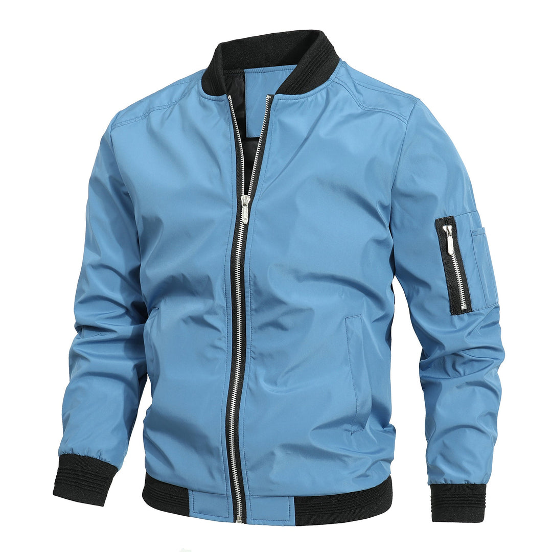 Men's Lightweight Bomber Jacket with Ribbed Cuffs
