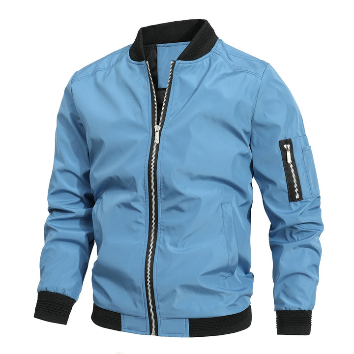 Men's Lightweight Bomber Jacket with Ribbed Cuffs