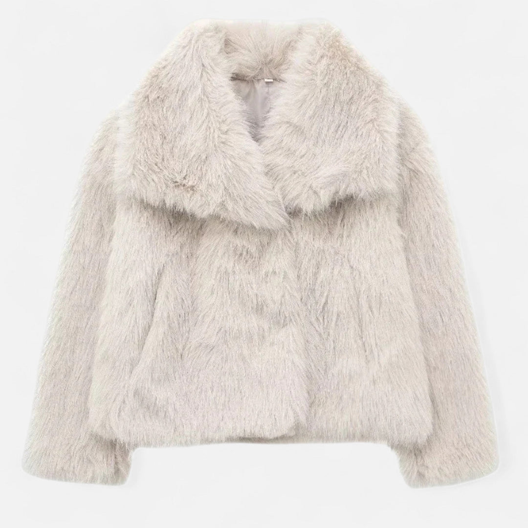 Elegant Faux Fur Plush Winter Coat for Women