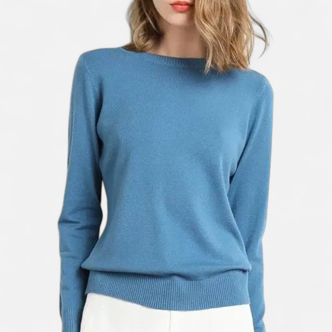 Lightweight Merino Wool Crew Neck Sweater for Women