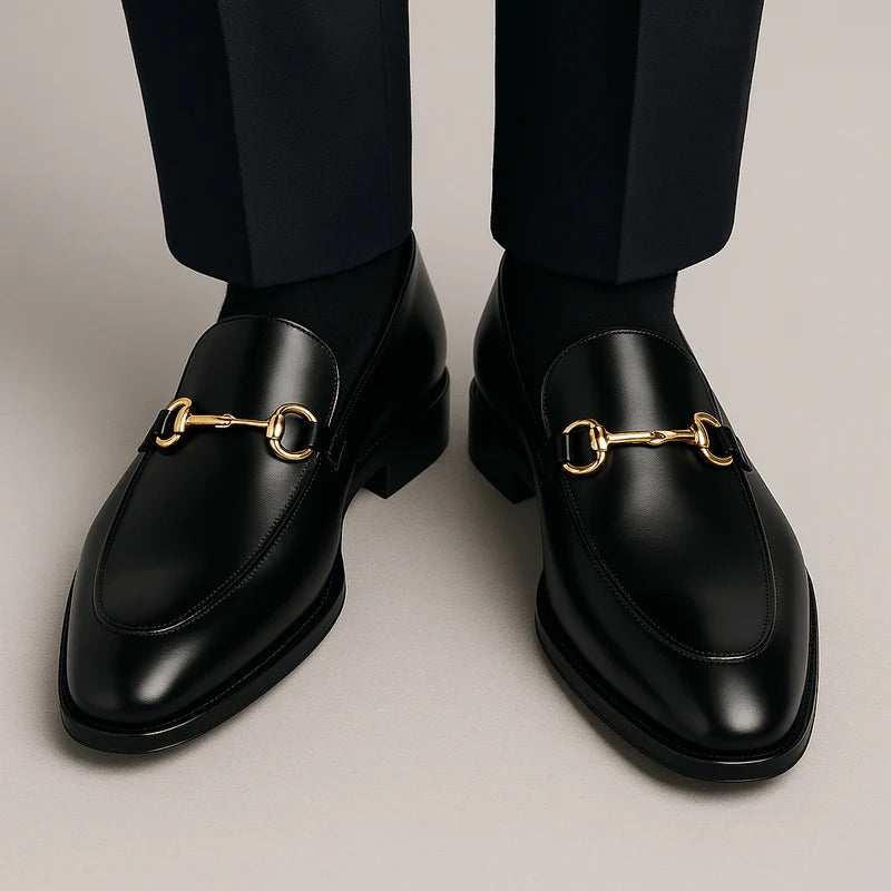 Elegant Faux Leather Men's Horsebit Formal Loafers