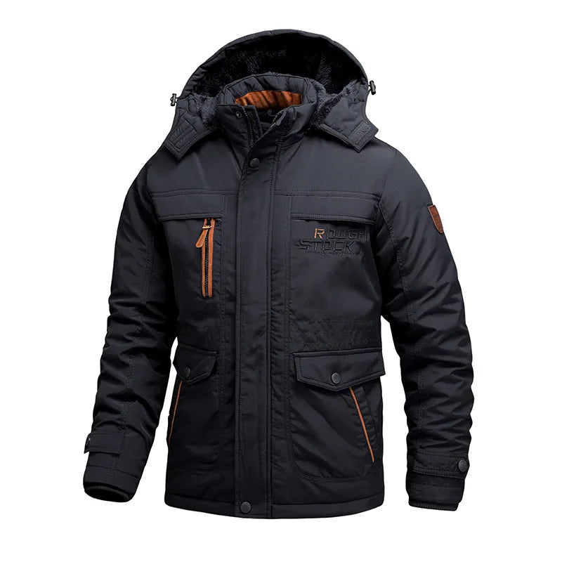 Waterproof Tactical Winter Coat Men's - Lined Parka with Removable Hood