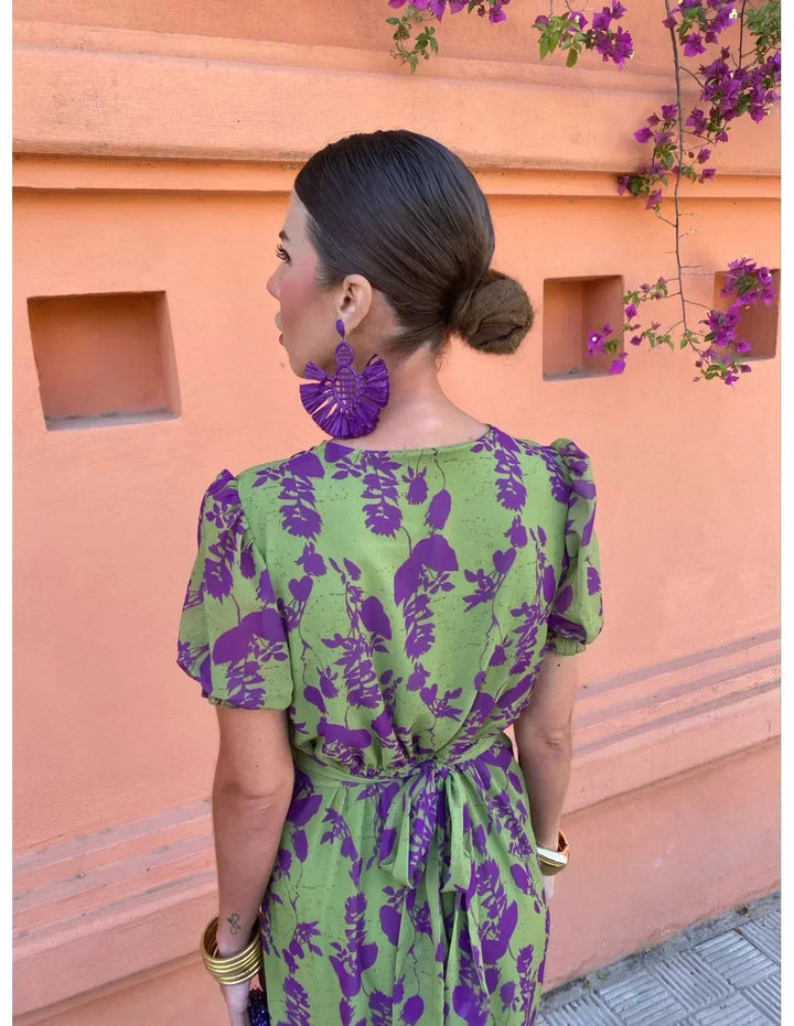 Boho Floral Pleated Women's Summer Maxi Dress