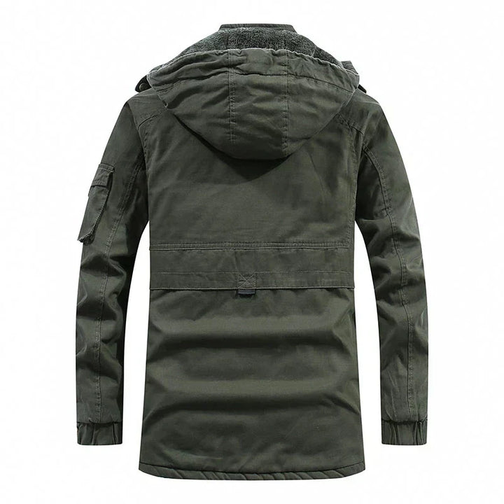 Fleece-Lined Warm Men's Winter Jacket with Hood