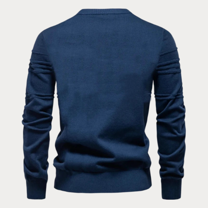 Patterned Crew Neck Sweater Men's Knit Pullover