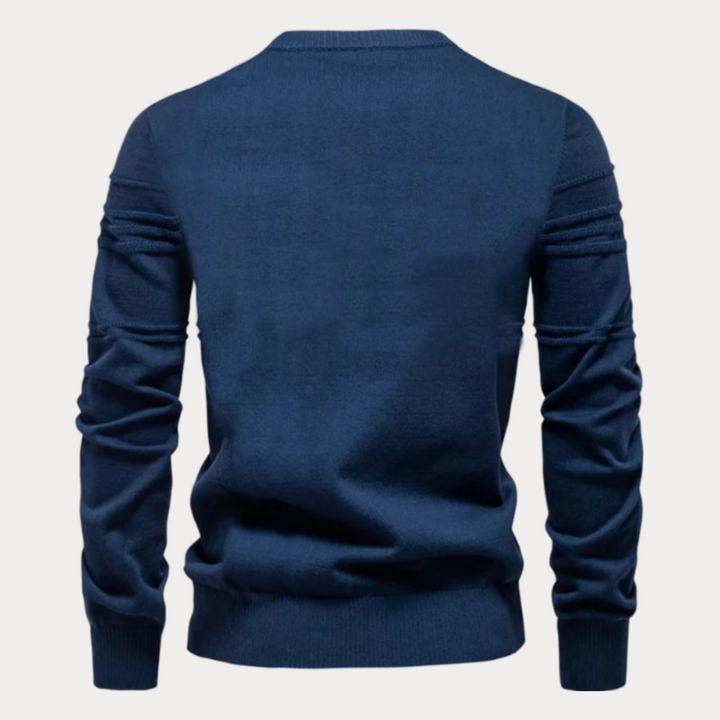 Patterned Crew Neck Sweater Men's Knit Pullover
