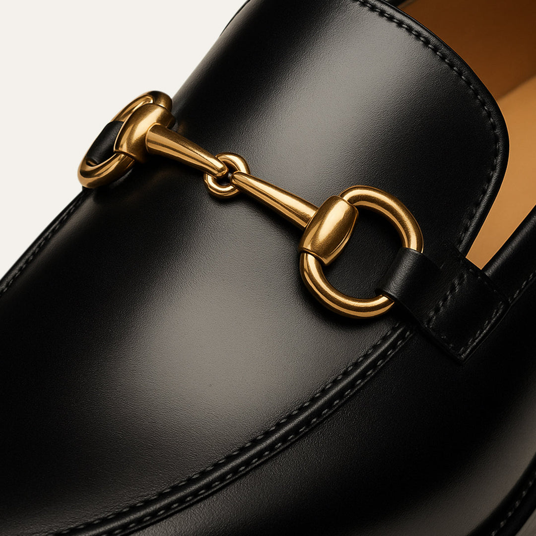 Elegant Faux Leather Men's Horsebit Formal Loafers