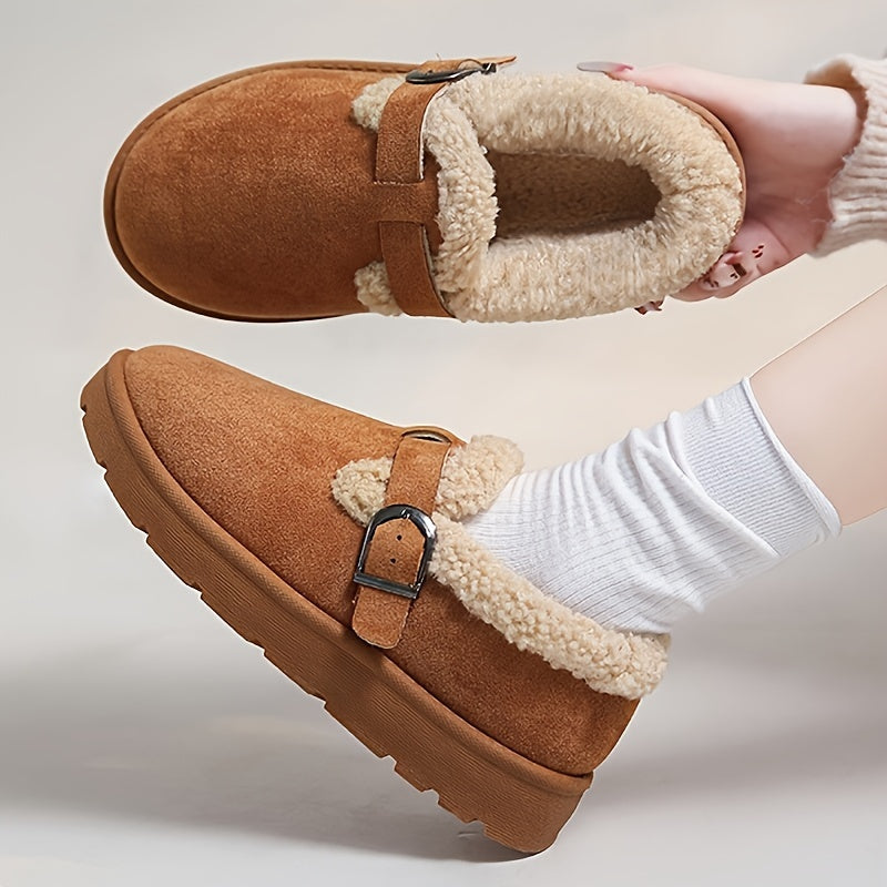 Cozy Women's Winter Ankle Boots with Warm Lining - Non-Slip Sole