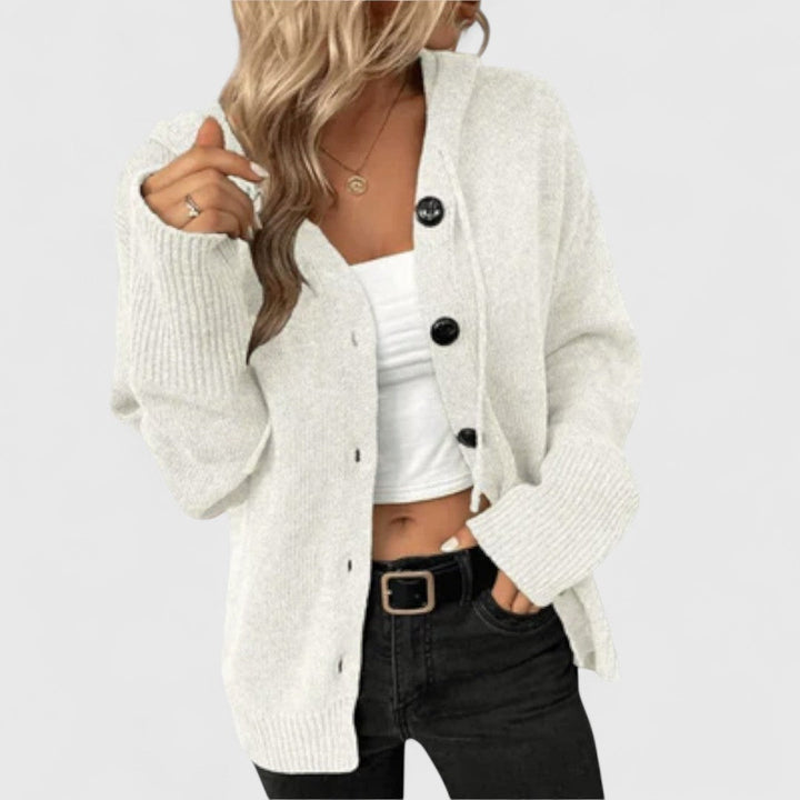 Classic Women's Button-Front Cardigan - Timeless and Versatile