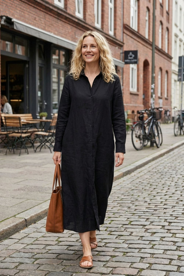 Elegant Long Women's Shirt Dress