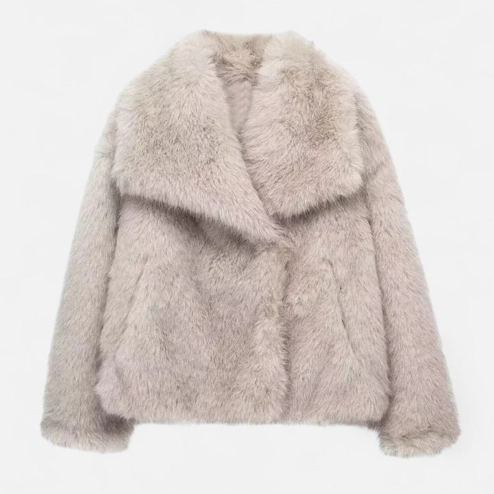 Elegant Faux Fur Plush Winter Coat for Women