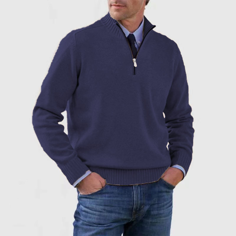 Warm Men's Pullover with Zipper