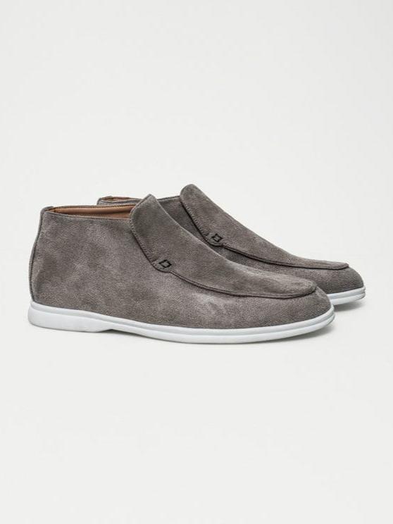 Men's Elegant Suede Loafers - Gray