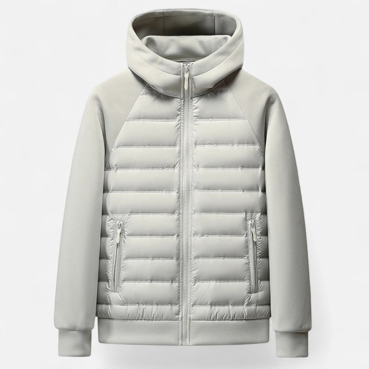 Warm Hooded Down Jacket for Men - Quilted and Lightweight