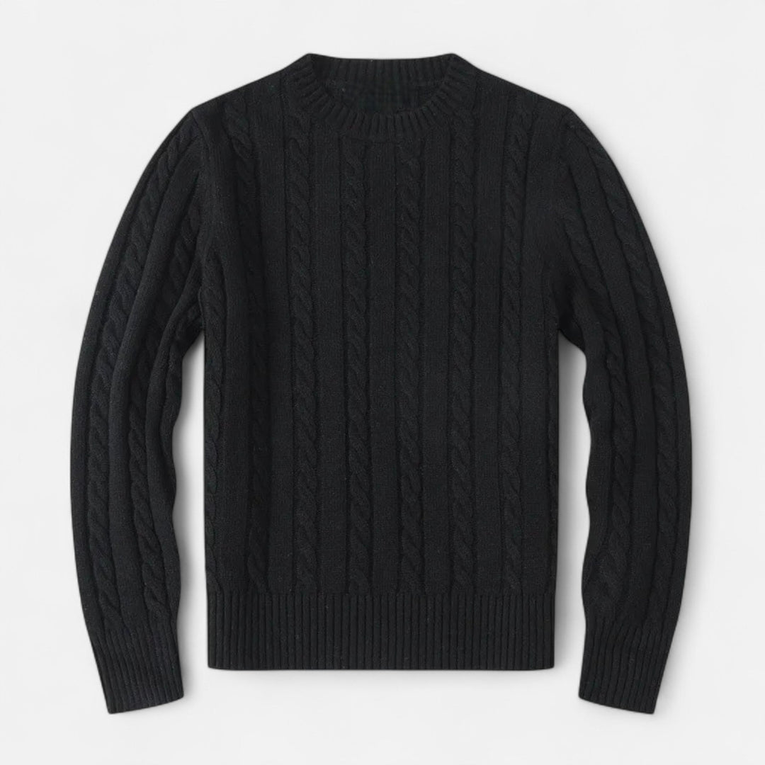 Classic Crew Neck Cotton-Blend Men's Sweater