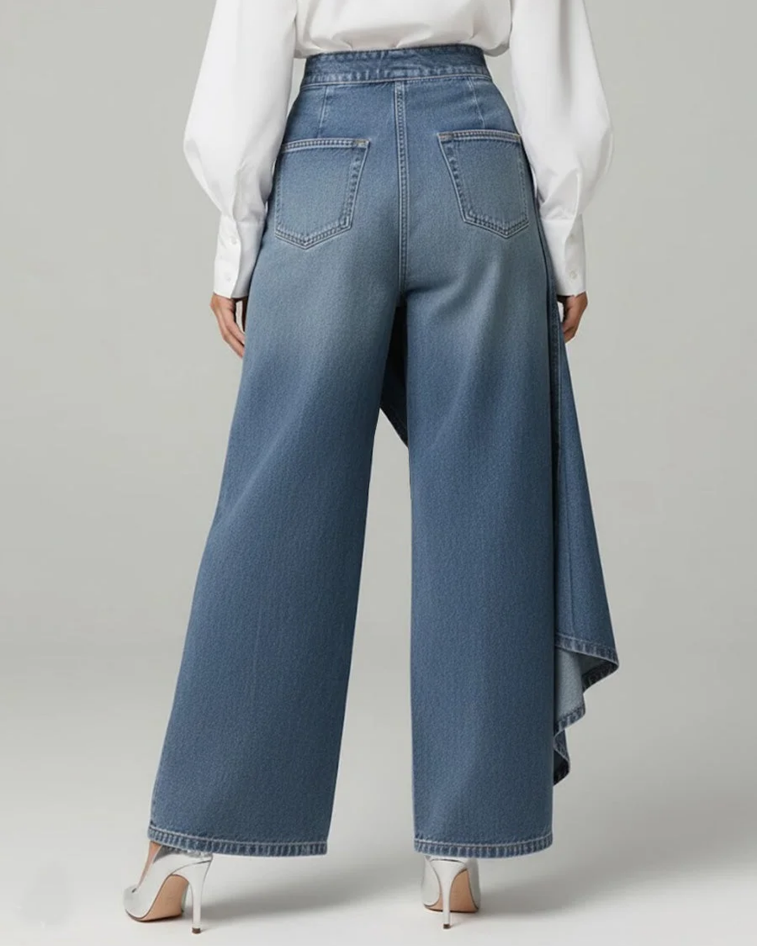 Trendy Stylish Women Wrap Denim Trousers