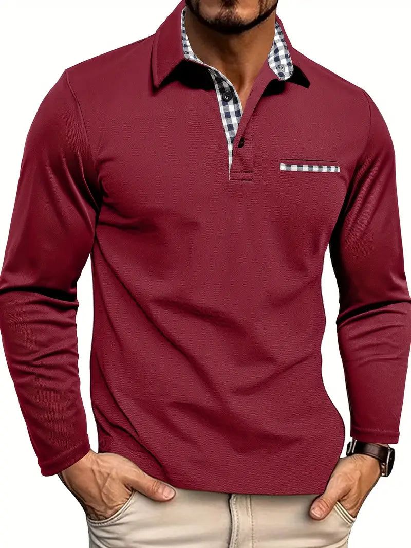 Men's Long Sleeve Polo Shirt – Classic Elegant