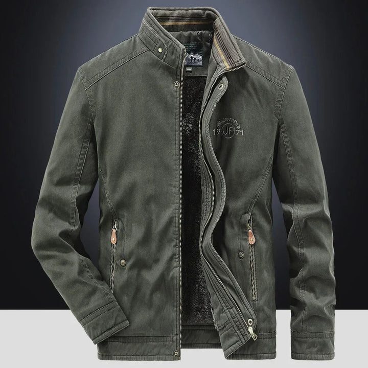 Elegant Cotton Bomber Jacket Men's