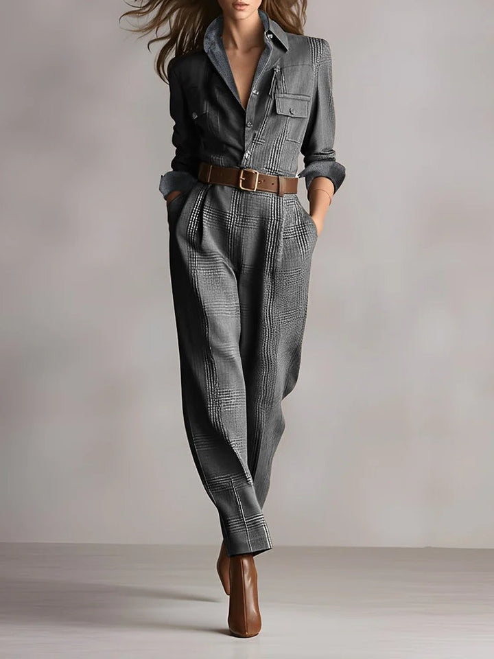 Elegant Checkered Women Jumpsuit
