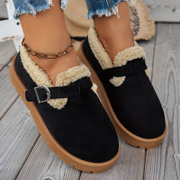 Cozy Women's Winter Ankle Boots with Warm Lining - Non-Slip Sole