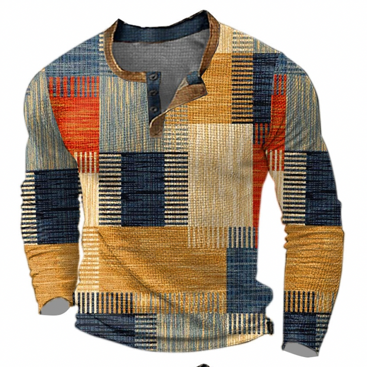 Patterned Men's Sweater - Stylish Patterned Knit Sweater for Men
