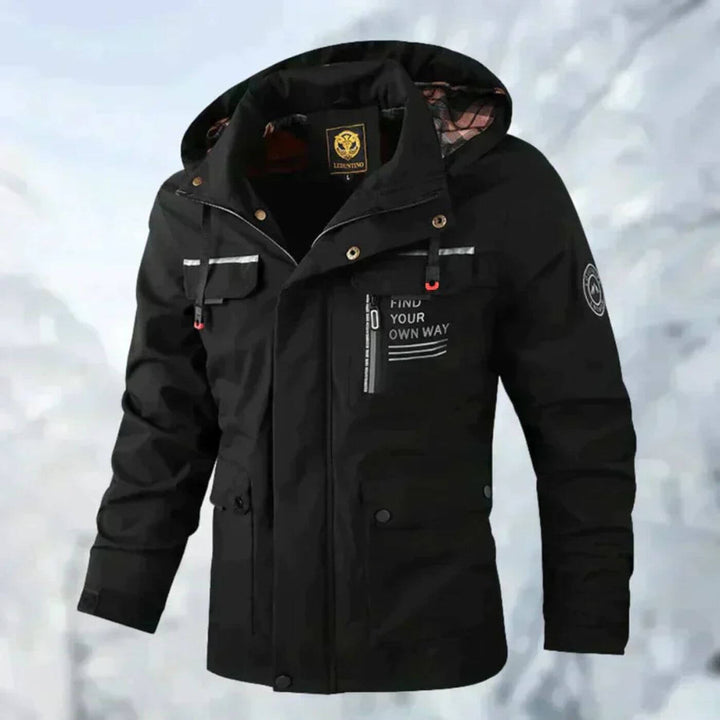 Men's Warm Lined Winter Jacket with Hood