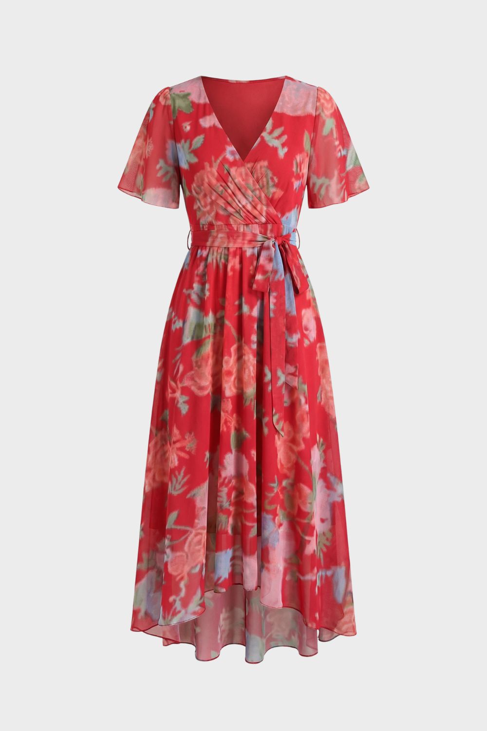 Elegant Printed Women's Wrap Dress