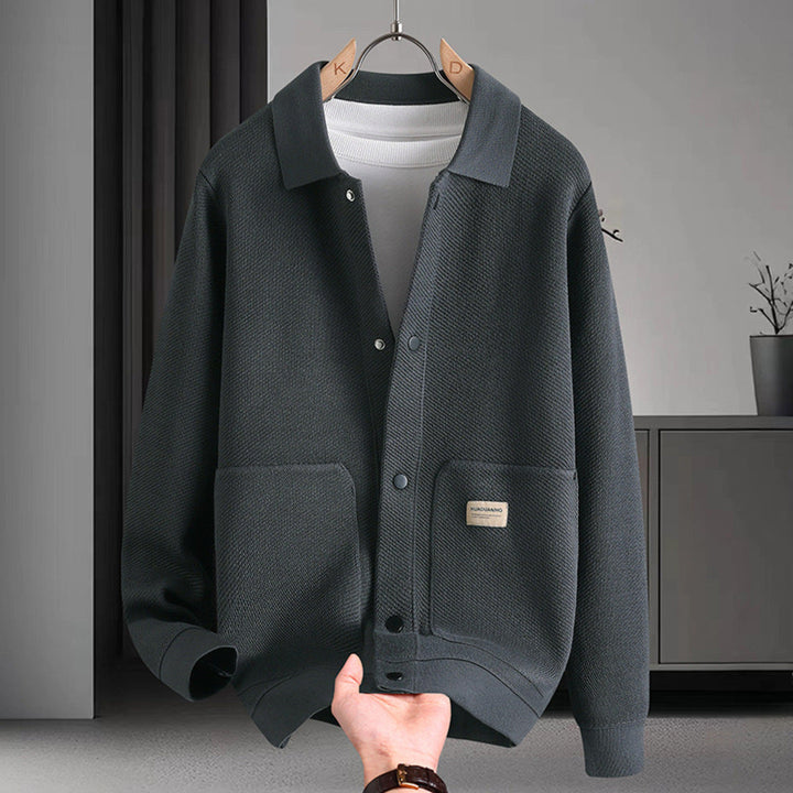 Warm Men's Cardigan - Chunky Knit and Wind-Resistant for Fall and Winter