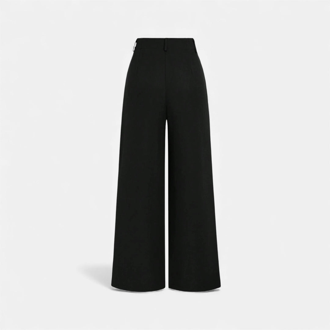 Elegant Jacquard Pleated Women's Wide-Leg Pants