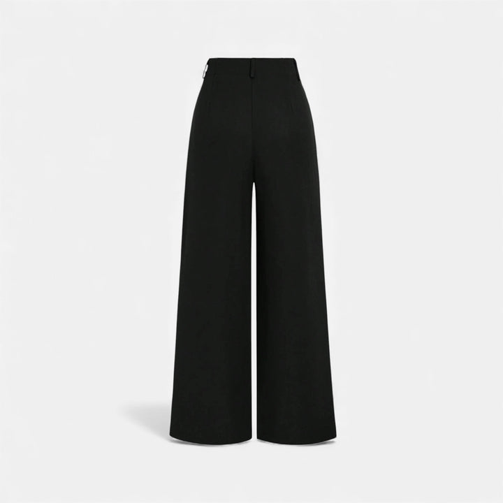 Elegant Jacquard Pleated Women's Wide-Leg Pants