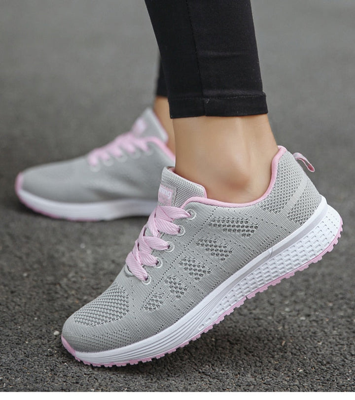 Ergonomic Women's Casual Shoes - Lightweight Sneakers with Breathable Material