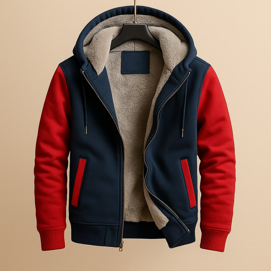 Warm Sherpa-Lined Men's Hooded Jacket