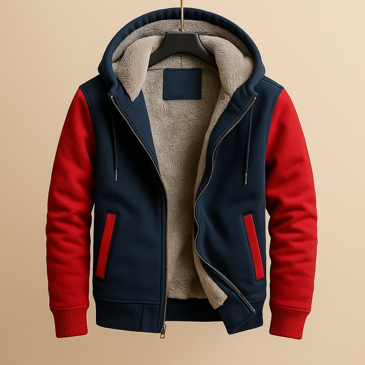 Warm Sherpa-Lined Men's Hooded Jacket