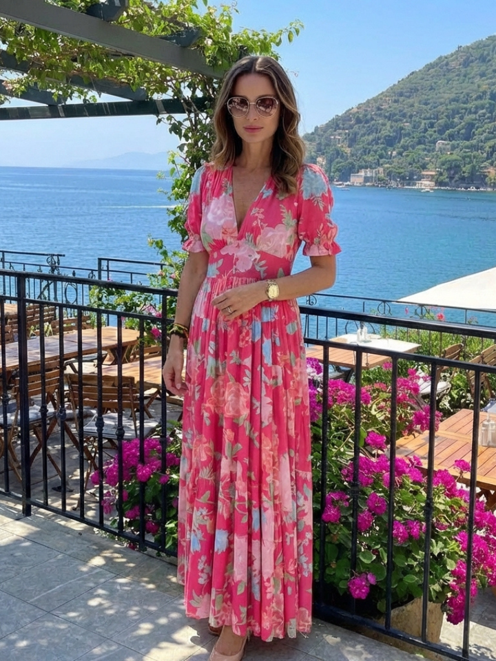 Lightweight Feminine Women's Floral Midi Dress