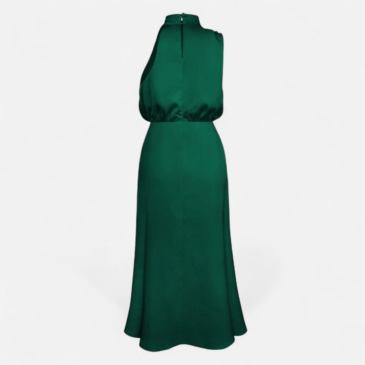 Women's Elegant Sleeveless Long Satin Dress