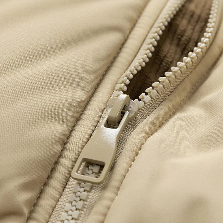 Men's Lined Winter Jacket with Removable Hood