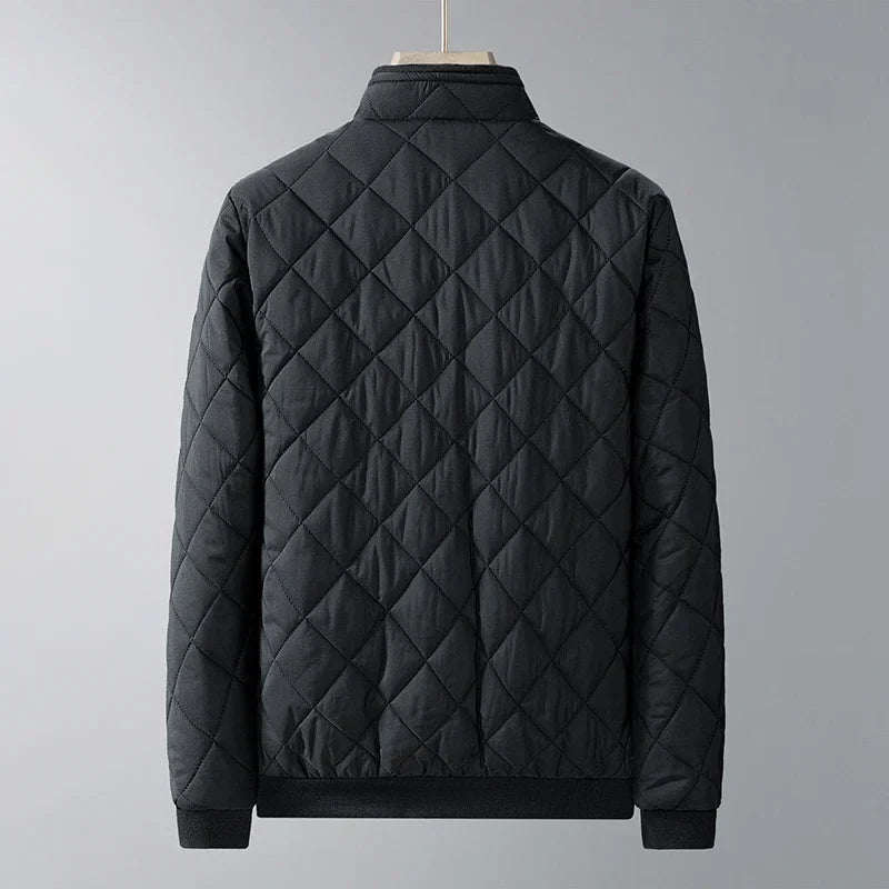 Quilted Men's Fleece Jacket with Thermal Lining - Warm Winter Jacket
